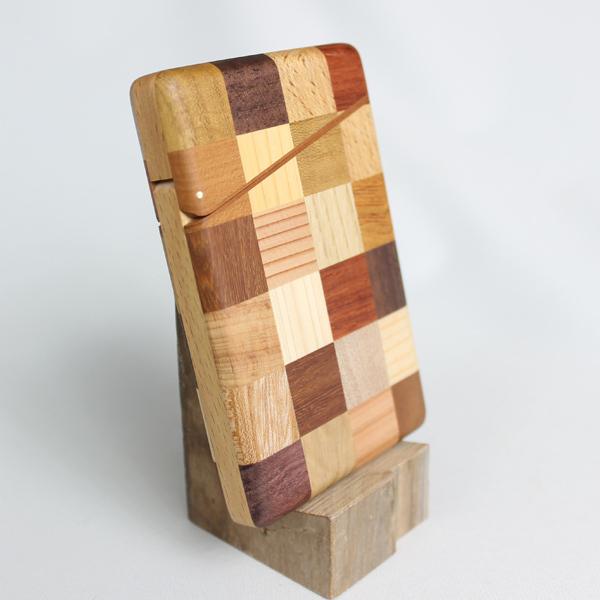 白谷工房 寄木の名刺入れ チェック 木製 寄木細工 名入れ プレゼント