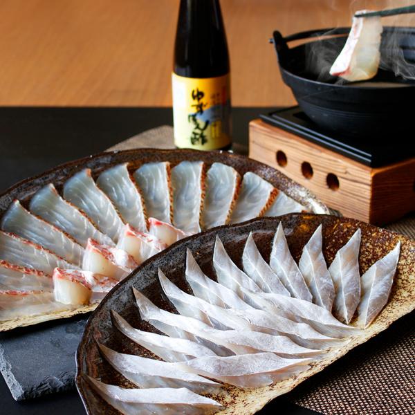 ギフト　送料無料　しゃぶしゃぶ用真鯛・太刀魚食べ比べ　3〜4人前　湯浅醤油のぽん酢付　※北海道・沖縄県は送料+1200円 | 
