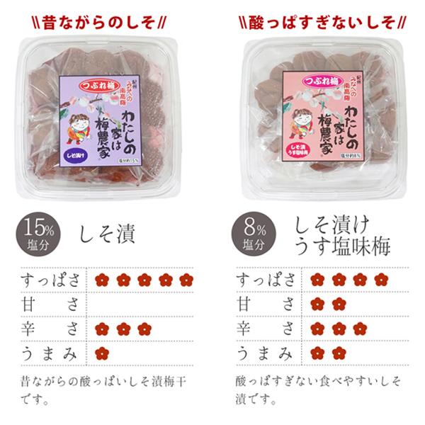 梅干し　送料無料　つぶれ梅　600〜640g　よりどり3個　ぷらむ工房　わたしの家は梅農家　はちみつ・こんぶ・しそ漬　※北海道・沖縄県は送料+900円｜toretore｜03