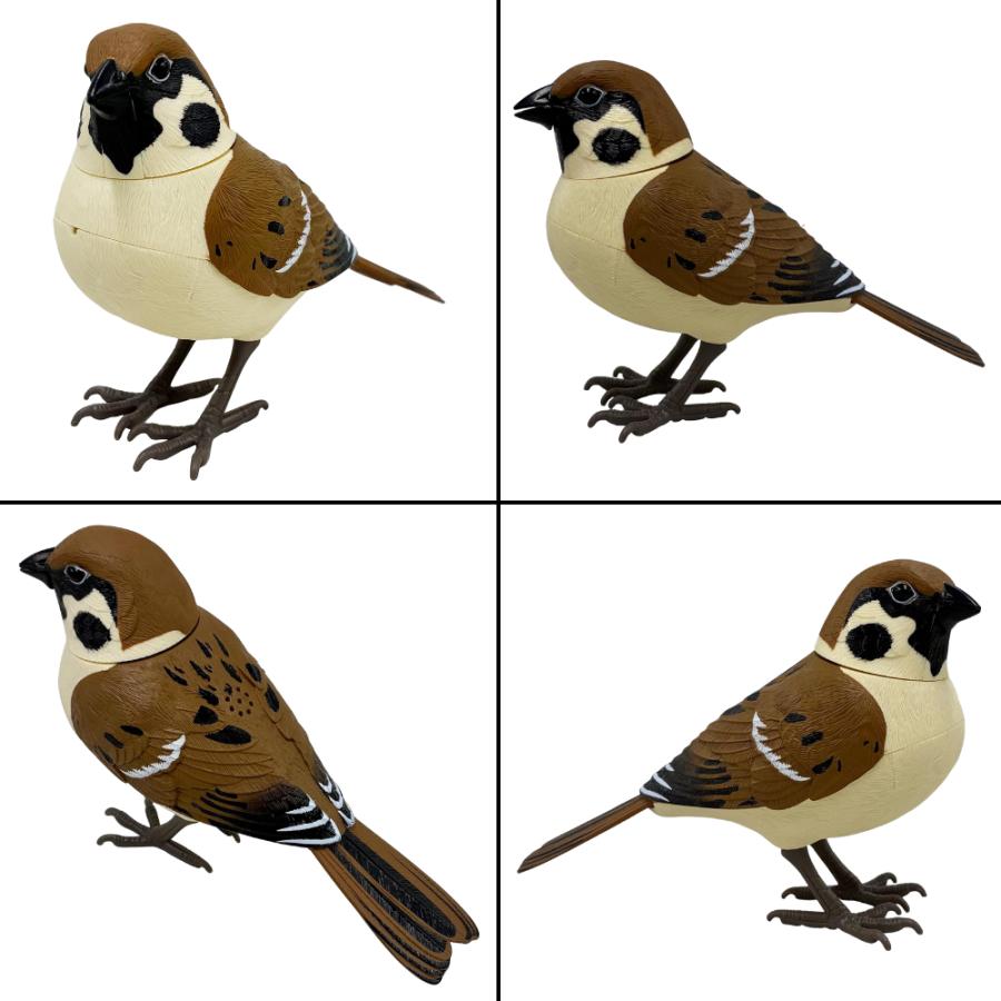 スズメさん専用出品 日本の野鳥 music bird スズメ 人感センサー 電動 首振り さえずり