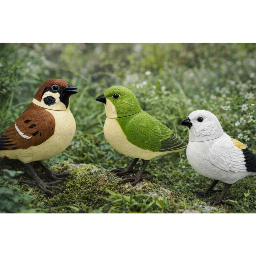 日本の野鳥 music bird スズメ 人感センサー 電動 首振り さえずり