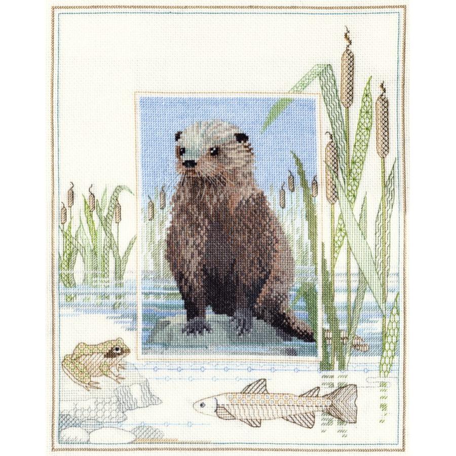 Bothy Threads クロスステッチ刺繍キット "Wildlife - Otter" (カワウソ) WIL6 ボシースレッズ 【海外取り寄せ/納期40〜80日程度】｜torii