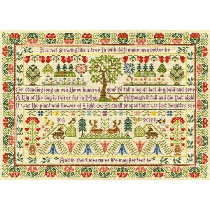 Bothy Threads クロスステッチ刺繍キット \"Oak Treey Sampler\" XS15 (Moira Blackburn/サンプラー) ボシースレッズ 【海外取り寄せ/納期40〜80日程度】