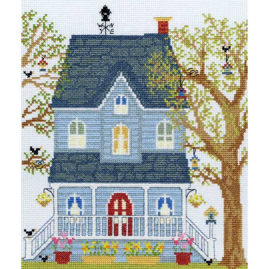Bothy Threads クロスステッチ刺繍キット "New England Homes : Spring" XSS1 ニューイングランドの家:春 ボシースレッズ 【海外取り寄せ/納期40〜80日程度】｜torii