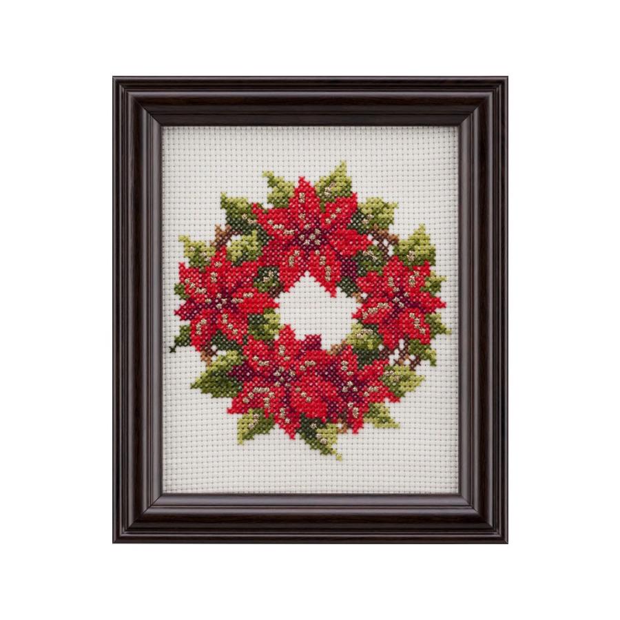 Cosmoクロスステッチ刺繍キット 7632 12月 ポインセチア コスモ ルシアン Lecien フレーム 額縁 付き Cosmo7632 Hand Work とりい 通販 Yahoo ショッピング