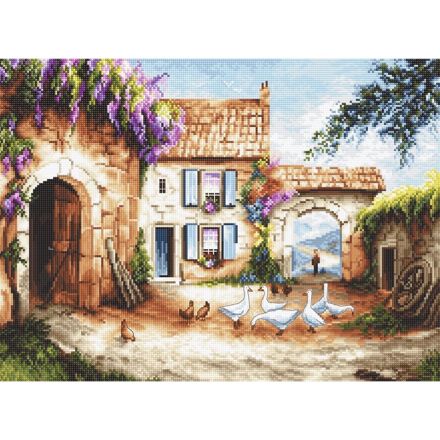 LETISTITCH クロスステッチ刺繍キット No.902 "Village" (ヴィレッジ) 【海外取り寄せ/納期40〜80日程度】 :leti0902:HAND WORK とりい 通販 クロスステッチキット モネの日本庭園 海外製 プリント済み布