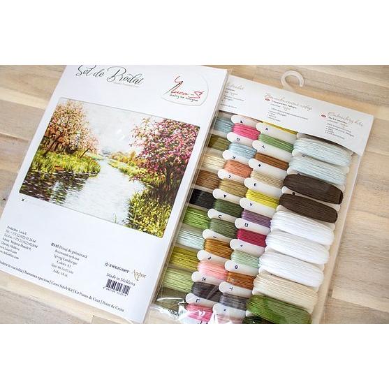 Luca-S クロスステッチ刺繍キット B545 \"Spring Landscape\" (春の風景) 【海外取り寄せ/納期40〜80日程度】の画像