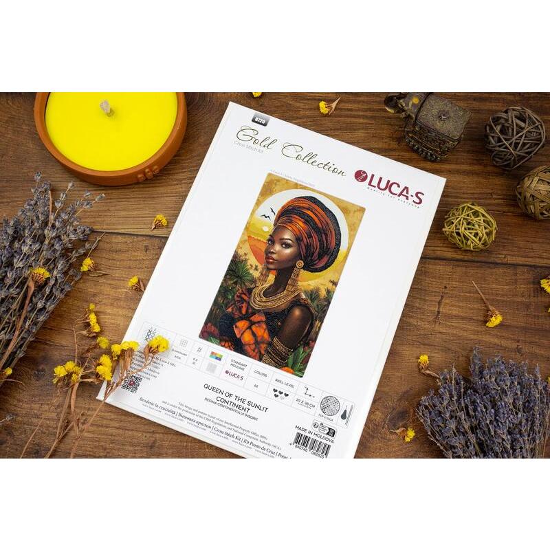 Luca-S クロスステッチ刺繍キット B720 \"Queen of the Sunlit Continent\" (太陽の女王) 【海外取り寄せ/納期40〜80日程度】の画像