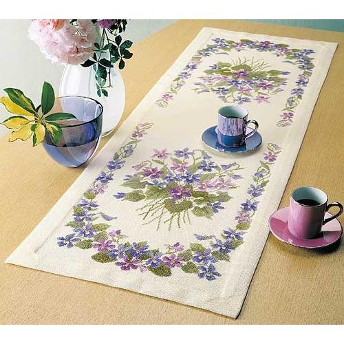 Olympusクロスステッチ刺繍キット 1189 【スミレのテーブルセンター