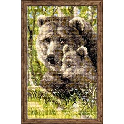 RIOLIS差し交わす縫い目刺しゅう一揃いの道具 No.1438 \"Bear with Cub\"" (熊の母子 くま 熊) 【外国で取り寄せ/納期30〜60日座標軸】" 手芸、ハンドクラフト-刺繍作成キット-楽器、手芸、コレクション
