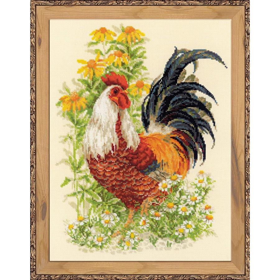 RIOLISクロスステッチ刺繍キット No.1479 \"Rooster\" (雄鶏 ニワトリ) 【海外取り寄せ/納期30〜60日程度】