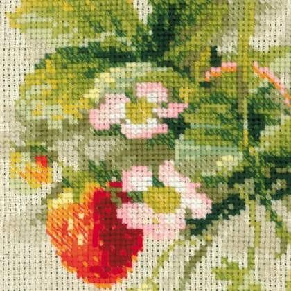 RIOLISクロスステッチ刺繍キット No.1551 \"Strawberry\" (ストロベリー イチゴ ハンガー) 【海外取り寄せ/納期30〜60日程度】の画像