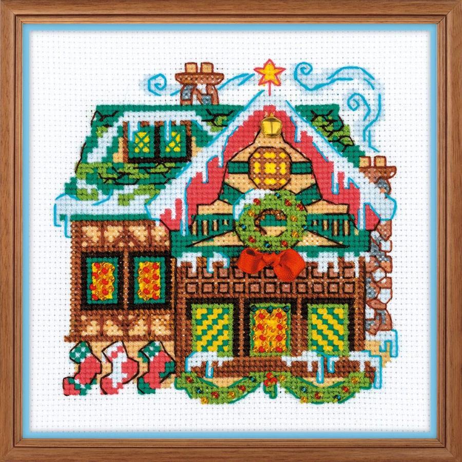 RIOLISクロスステッチ刺繍キット No.1663 "Cabin with a Bell" (ベルとキャビン) 【海外取り寄せ/納期30〜60日程度】 クリスマス Christmas Xmas｜torii