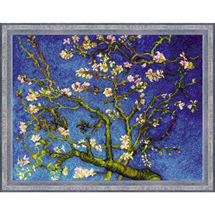 RIOLISクロスステッチ刺繍キット No.1698 \"Almond Blossom\" after Vincent van Gogh's Painting (花咲くアーモンドの木の枝) 【海外取り寄せ/納期30〜60日程度