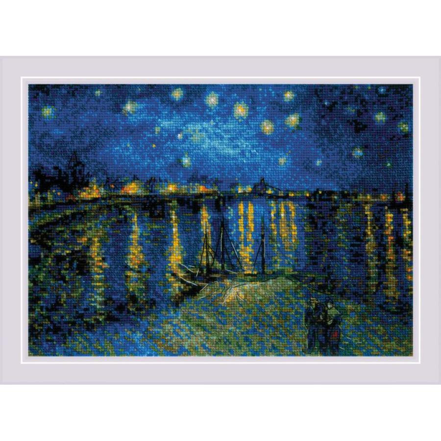 RIOLISクロスステッチ刺繍キット No.1884 "Starry Night Over the Rhone" after Vincent van Gogh's Painting 【海外取り寄せ/納期30〜60日程度】｜torii