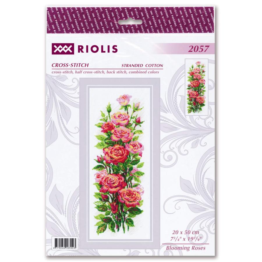 RIOLISクロスステッチ刺繍キット No.2057 \"Blooming Roses\" (バラ) 【海外取り寄せ/納期30〜60日程度】の画像