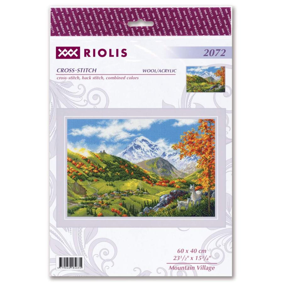 RIOLISクロスステッチ刺繍キット No.2072 \"Mountain Village\" (山の村) 【海外取り寄せ/納期30〜60日程度】の画像