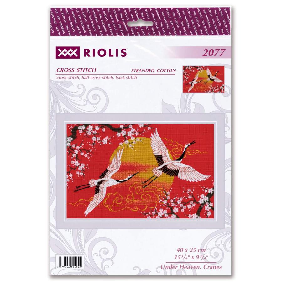 RIOLISクロスステッチ刺繍キット No.2077 \"Under Heaven. Cranes\" 【海外取り寄せ/納期30〜60日程度】の画像