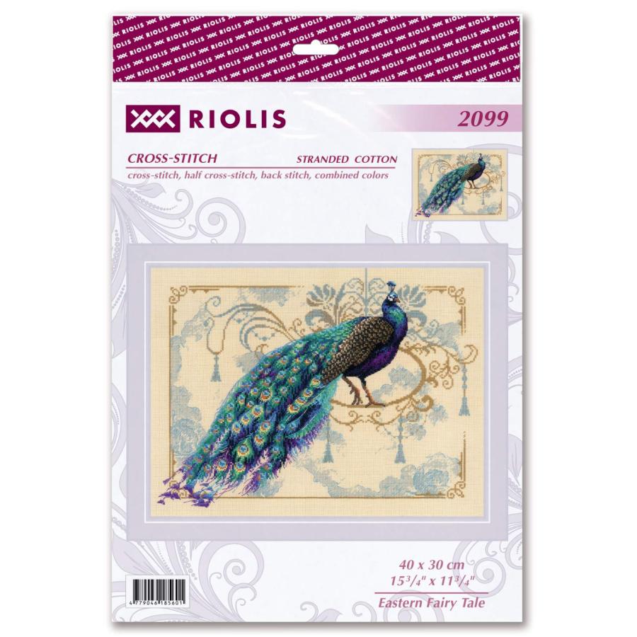RIOLISクロスステッチ刺繍キット No.2099 \"Eastern Fairy Tale\" (東洋のおとぎ話/クジャク) 【海外取り寄せ/納期30〜60日程度】の画像