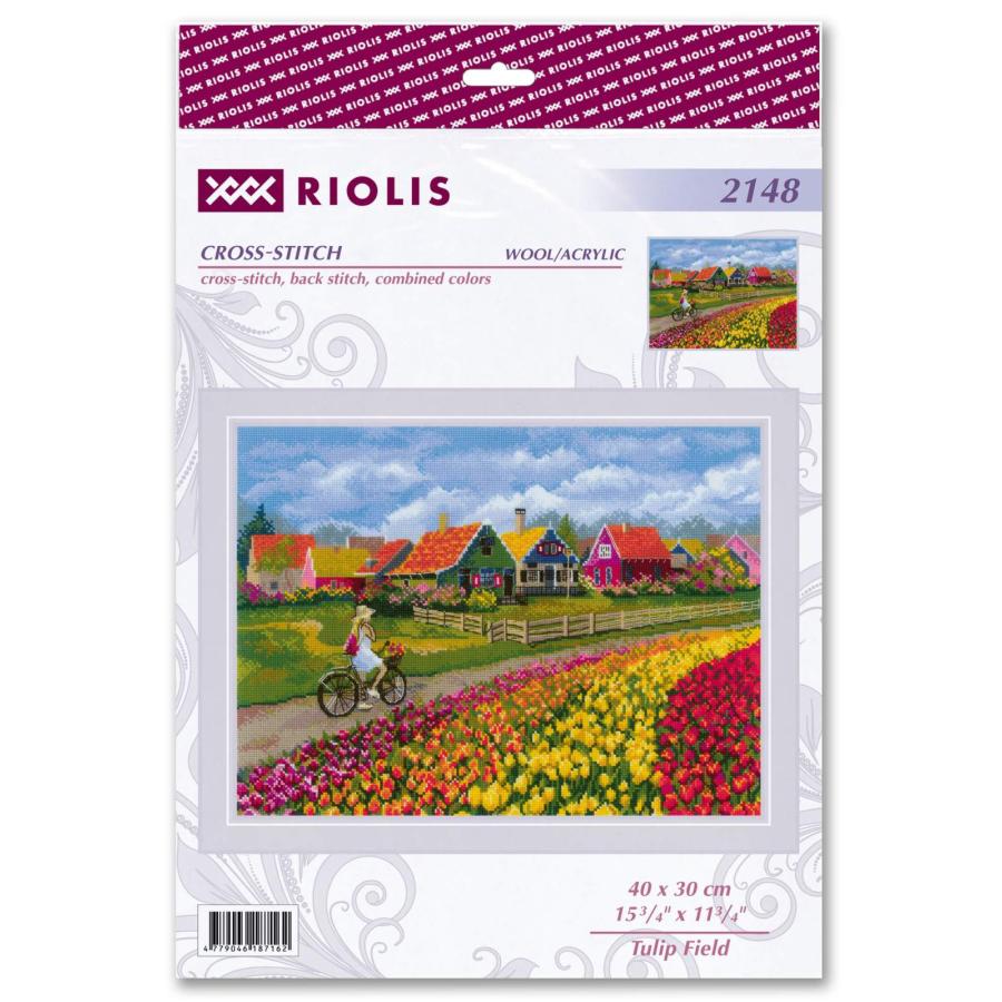 RIOLISクロスステッチ刺繍キット No.2148 \"Tulip Field\" (チューリップ畑) 【海外取り寄せ/納期30〜60日程度】の画像