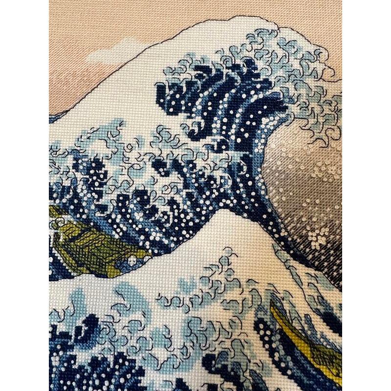 RIOLISクロスステッチ刺繍キット No.2186 \"The Great Wave off\" (葛飾北斎 富嶽三十六景 神奈川沖浪裏) 【海外取り寄せ/納期30〜60日程度】の画像