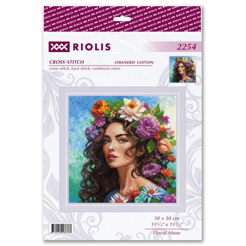 RIOLISクロスステッチ刺繍キット No.2254 \"Floral Muse\" (フローラル・ミューズ) 【海外取り寄せ/納期30〜60日程度】の画像