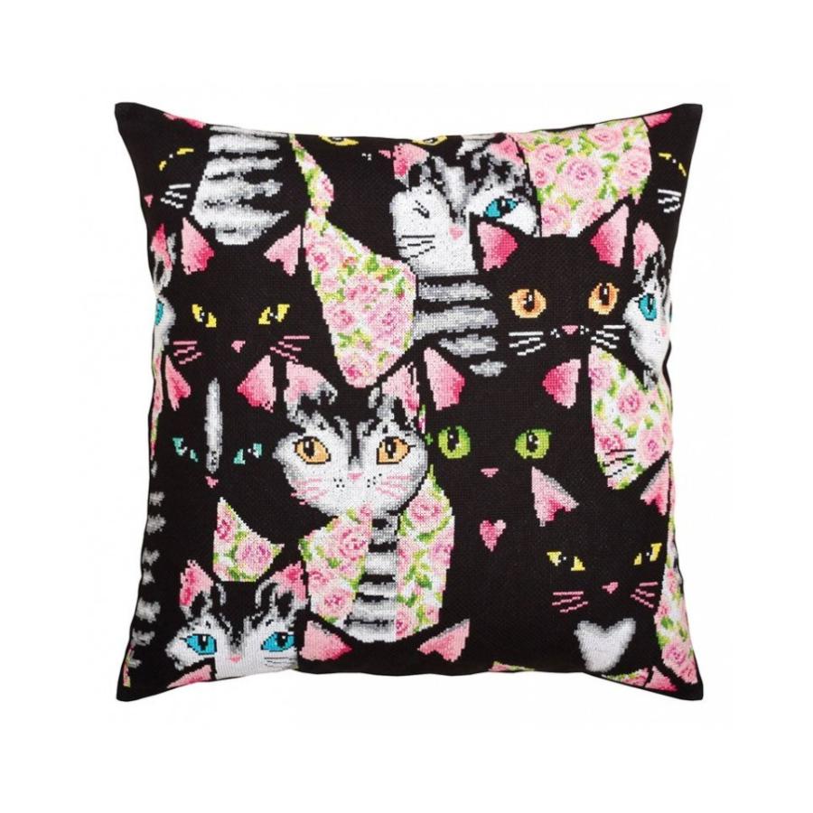 RTO 差し交わす縫い目刺しゅう一揃いの道具 CU053 \"Find a loving cat\"" (愛猫の座布団) 座布団40珊角 【外国で取り寄せ/押し並べて納期40〜80日座標軸】" 手芸、ハンドクラフト-楽器、手芸、コレクション-刺繍作成キット