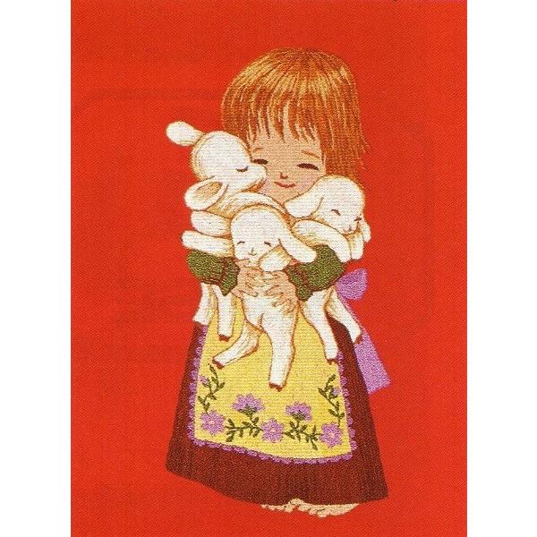 東京文化刺繍キット BSK-167  "ひつじと少女" 【3号】 【メルヘン】 【人物】｜torii