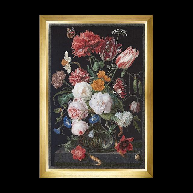 Thea Gouverneur クロスステッチ刺繍キット No.785 Rijksmuseum \"Still Life with Flowers in a Glass Vase, 1650-1683\" 【取り寄せ/納期40〜80日程度】の画像