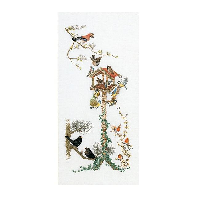 Thea Gouverneur クロスステッチ刺繍キット No.1065 \"Bird Table\""(野鳥のえさ台) オランダ テア・グーヴェルヌール 【取り寄せ/納期40〜80日程度】"