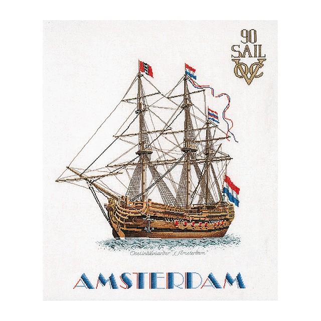 Thea Gouverneur クロスステッチ刺繍キットNo.2020 \"Sail 1990\"(帆船 セイル1990 アムステルダム) オランダ テア・グーヴェルヌール