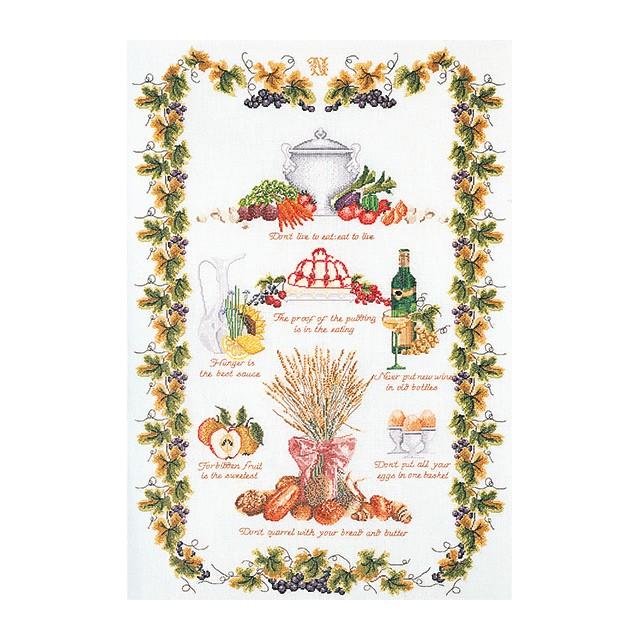 Thea Gouverneur クロスステッチ刺繍キットNo.2027 \"Kitchen Sampler\"(キッチン・サンプラー)  【取り寄せ/納期40〜80日程度】