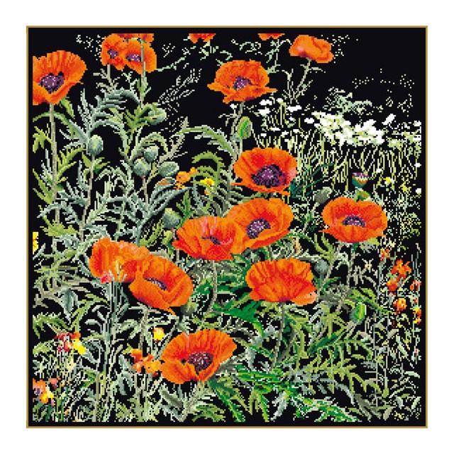 Thea Gouverneur クロスステッチ刺繍キット No.2062"Orange Poppies"(花 オレンジのポピー 芥子)  【取り寄せ/納期40〜80日程度】｜torii｜02