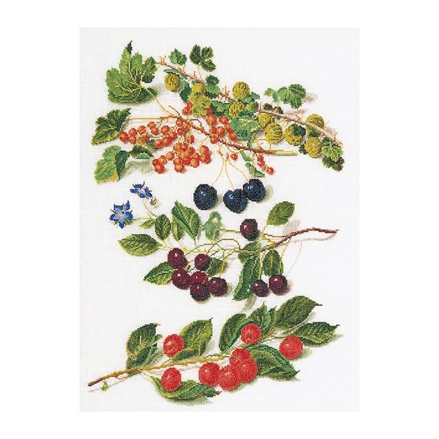 Thea Gouverneur クロスステッチ刺繍キットNo.3063 "Cherries"(さくらんぼ 果物) オランダ テア・グーヴェルヌール 【取り寄せ/納期40〜80日程度】