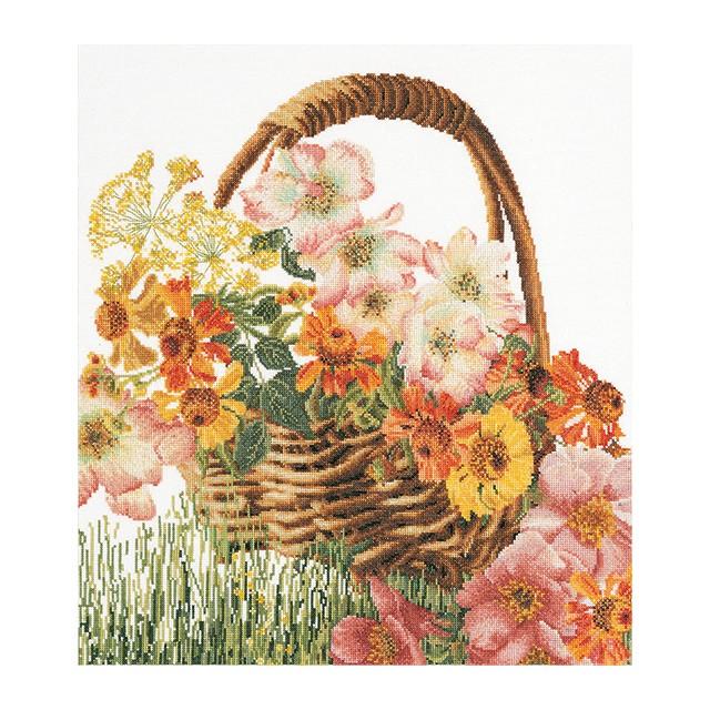 Thea Gouverneur 差し交わす縫い目刺しゅう一揃いの道具No.3064 \"Flower Basket\""(お花・提げ篭 花籠 花かご) オランダ王国 テア・グーヴェルヌール" 刺繍道具、材料-手芸、ハンドクラフト