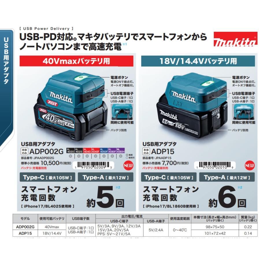 マキタ（makita） マキタUSB用アダプタADP15 マキタバッテリー