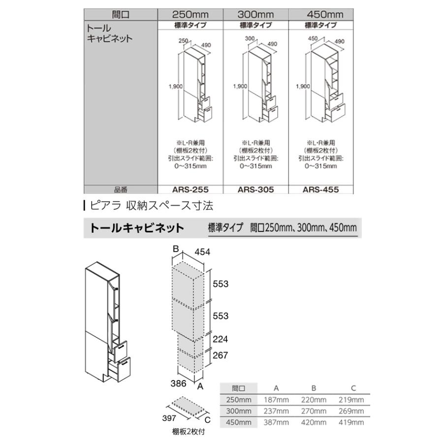 LIXIL（リクシル） ピアラ Piara 洗面化粧台部材 LIXIL ARS-305-VP1 