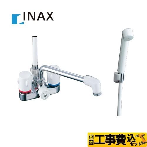 LIXIL 工事費込みセット 浴室水栓 2ハンドルシャワーバス水栓 デッキ  