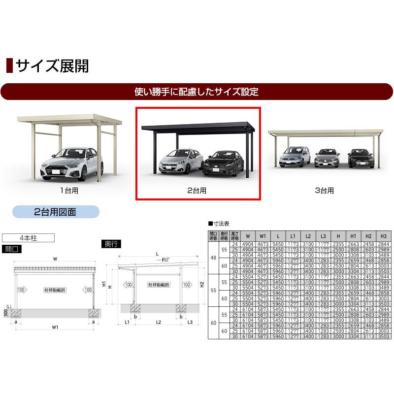 オリジナル折板カーポート 雪風ポート （工事費込セット（基準価格＋