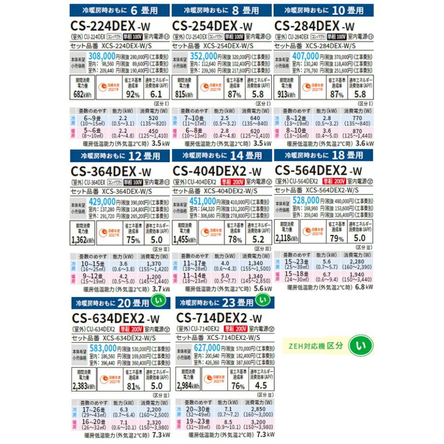 EXシリーズ Eolia エオリア ルームエアコン 冷房/暖房：14畳程度 パナソニック CS-404DEX2-W 奥行きコンパクトモデル クリスタルホワイト｜torikae-com｜04