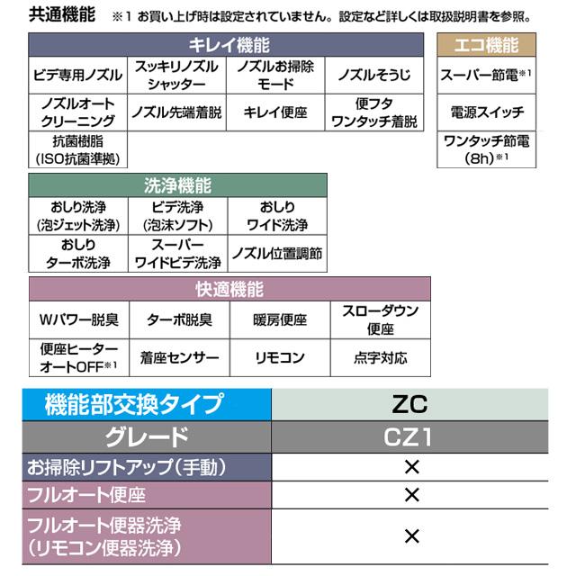 リフレッシュ シャワートイレ タンク付（一般地・手洗付） LIXIL 便器機能部 DWT-ZC181-BW1 貯湯式0.76L 壁リモコン （工事対応不可）の画像