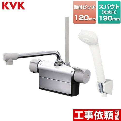 デッキ形サーモスタット式シャワー 浴室水栓 190mmパイプ付 KVK