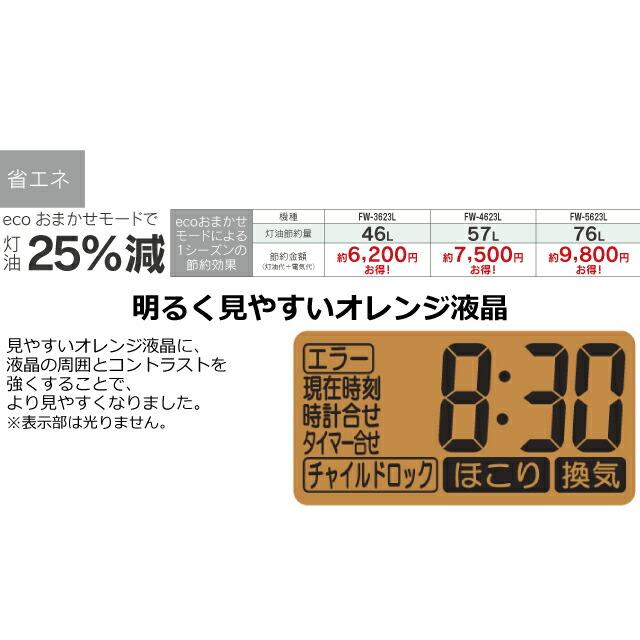 【送料無料】【3年保証付】Lタイプ ヒーター・ストーブ 木造10畳まで コンクリ13畳まで ダイニチ FW-3623L-W 石油ファンヒーター ムーンホワイト｜torikae-com｜04