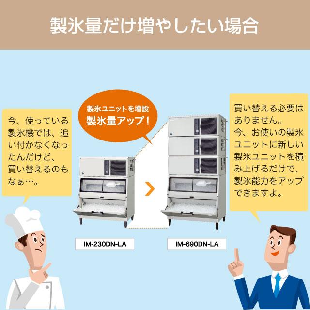 キューブアイスメーカー 業務用製氷機 230kgタイプ ホシザキ IM-230DSN-ST スタックオンタイプ 【新品】メーカー直送品【代引・土日祝配送・時間指定 不可】の画像