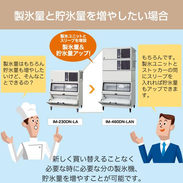 キューブアイスメーカー 業務用製氷機 230kgタイプ ホシザキ IM-230DSN-ST スタックオンタイプ 【新品】メーカー直送品【代引・土日祝配送・時間指定 不可】の画像