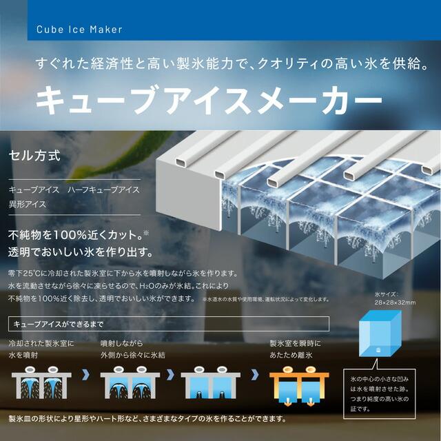 キューブアイスメーカー 業務用製氷機 45kg ホシザキ IM-45P アンダー