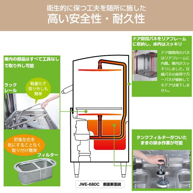 JWEシリーズ スタンダード・低電源仕様 業務用食器洗浄機 ホシザキ JWE