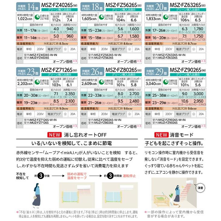 三菱（MITSUBISHI） FZシリーズ 霧ヶ峰 ルームエアコン 冷房/暖房：14