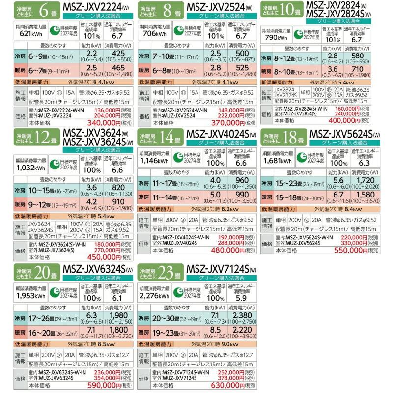 三菱 JXVシリーズ 霧ヶ峰 ルームエアコン 冷房/暖房:14畳程度 三菱 JXVシリーズ 霧ヶ峰 ルームエアコン 冷房/暖房:14畳程度