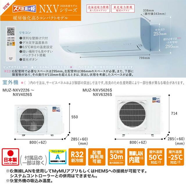 三菱（MITSUBISHI） NXVシリーズ ズバ暖 霧ヶ峰 住設モデル ルーム 